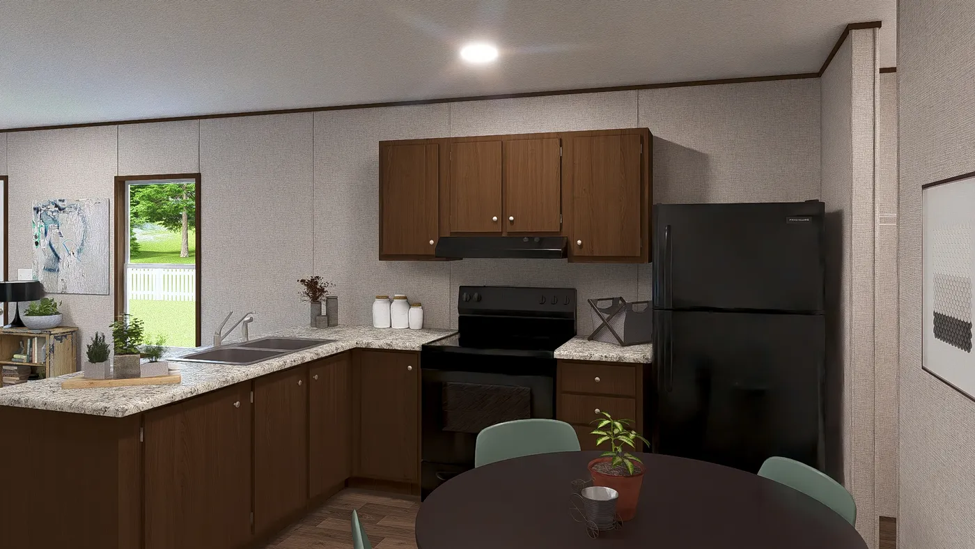 The ELM Exterior. This Manufactured Mobile Home features 2 bedrooms and 1 bath.