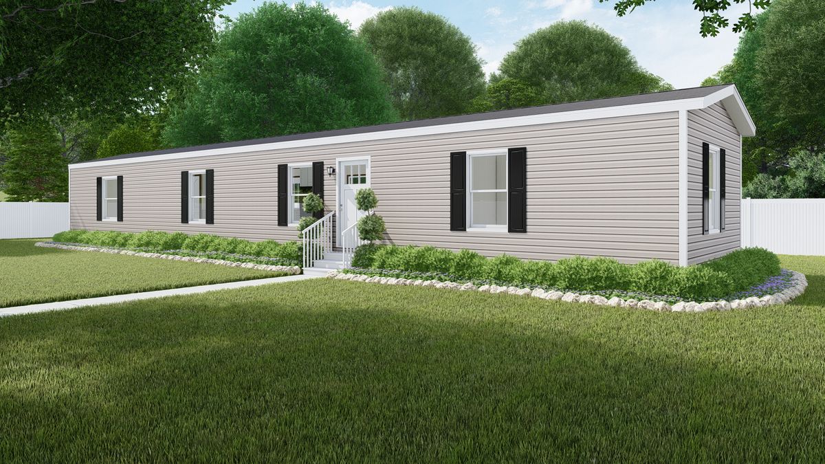 The ESSENCE Exterior. This Manufactured Mobile Home features 3 bedrooms and 2 baths.