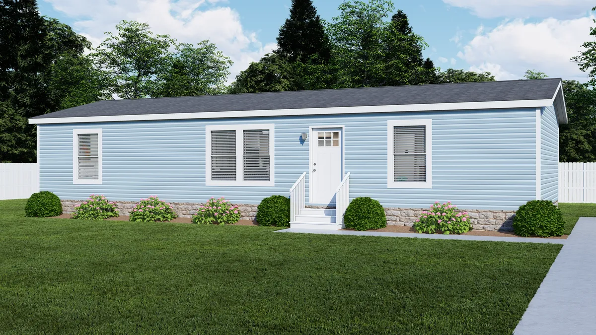 The 5224-E735 THE PULSE Exterior. This Manufactured Mobile Home features 3 bedrooms and 2 baths.
