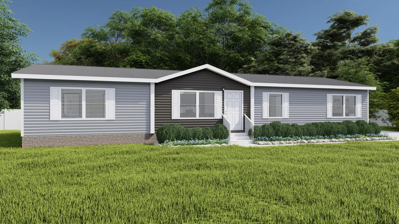 The GRAND LIVING 64 Exterior. This Manufactured Mobile Home features 3 bedrooms and 2 baths.