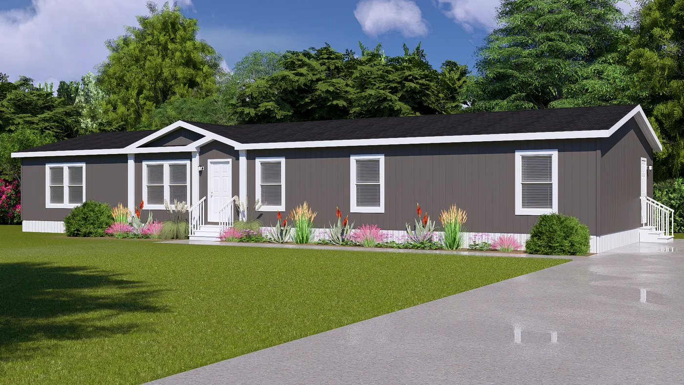 The ABSOLUTE VALUE Exterior. This Manufactured Mobile Home features 4 bedrooms and 2 baths.