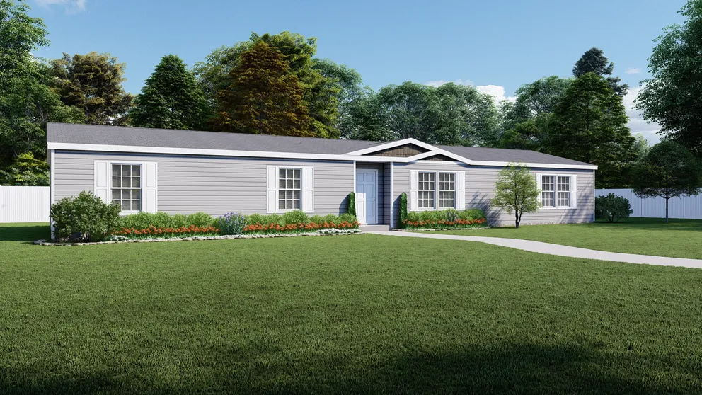 The 3338 THE DRIFTWOOD HUD Exterior. This Manufactured Mobile Home features 4 bedrooms and 2 baths.