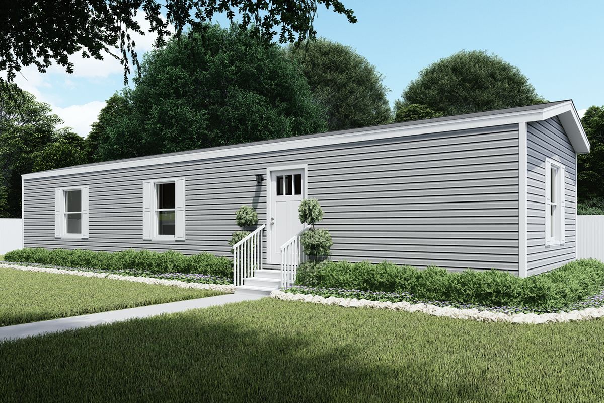 The SPIRIT Exterior. This Manufactured Mobile Home features 2 bedrooms and 2 baths.
