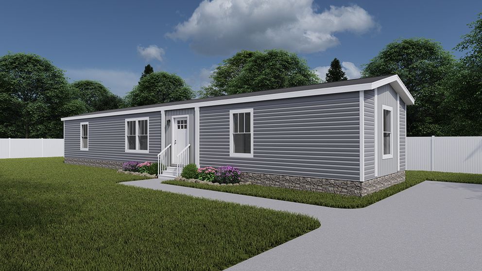The RHYTHM NATION 6616 TEMPO Exterior. This Manufactured Mobile Home features 3 bedrooms and 2 baths.