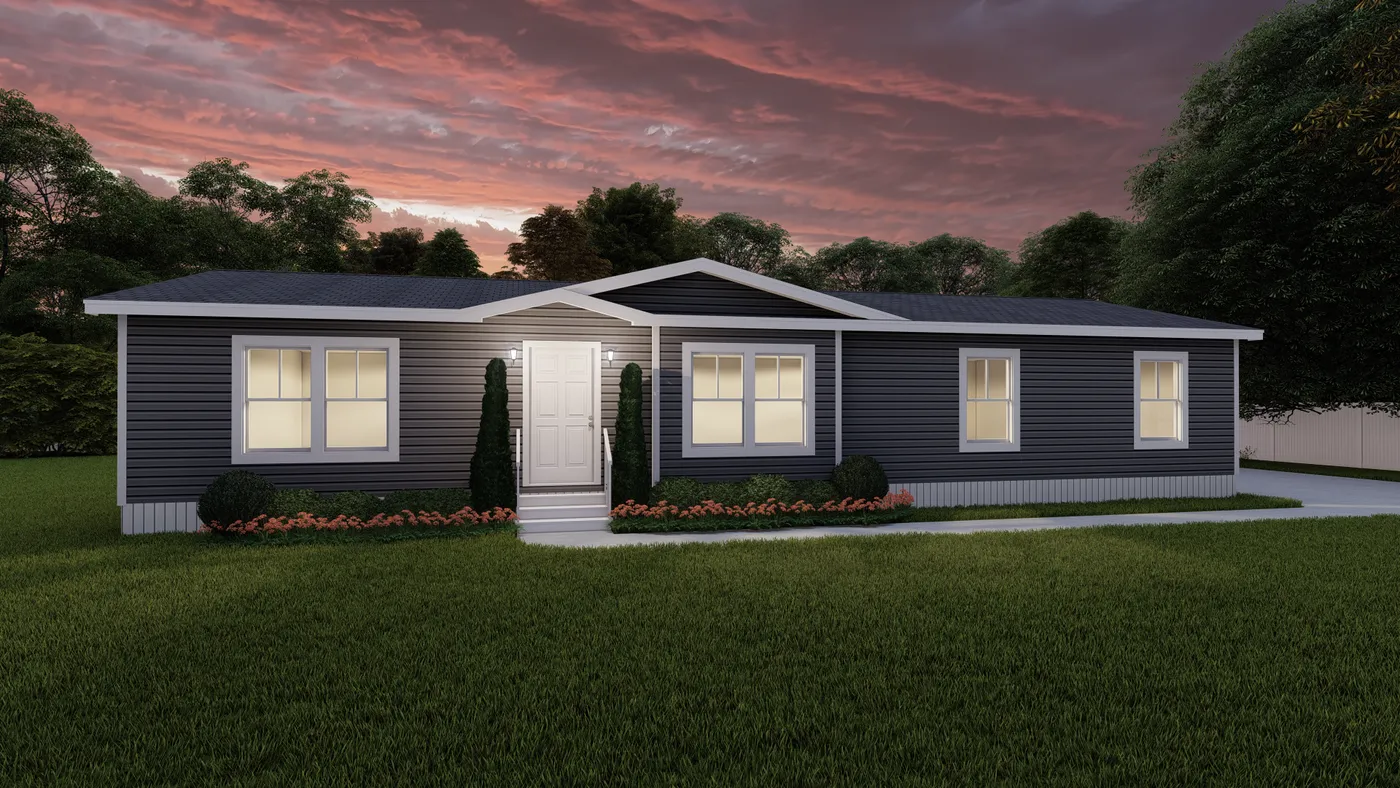 The LEGACY 412 Exterior. This Manufactured Mobile Home features 3 bedrooms and 2 baths.