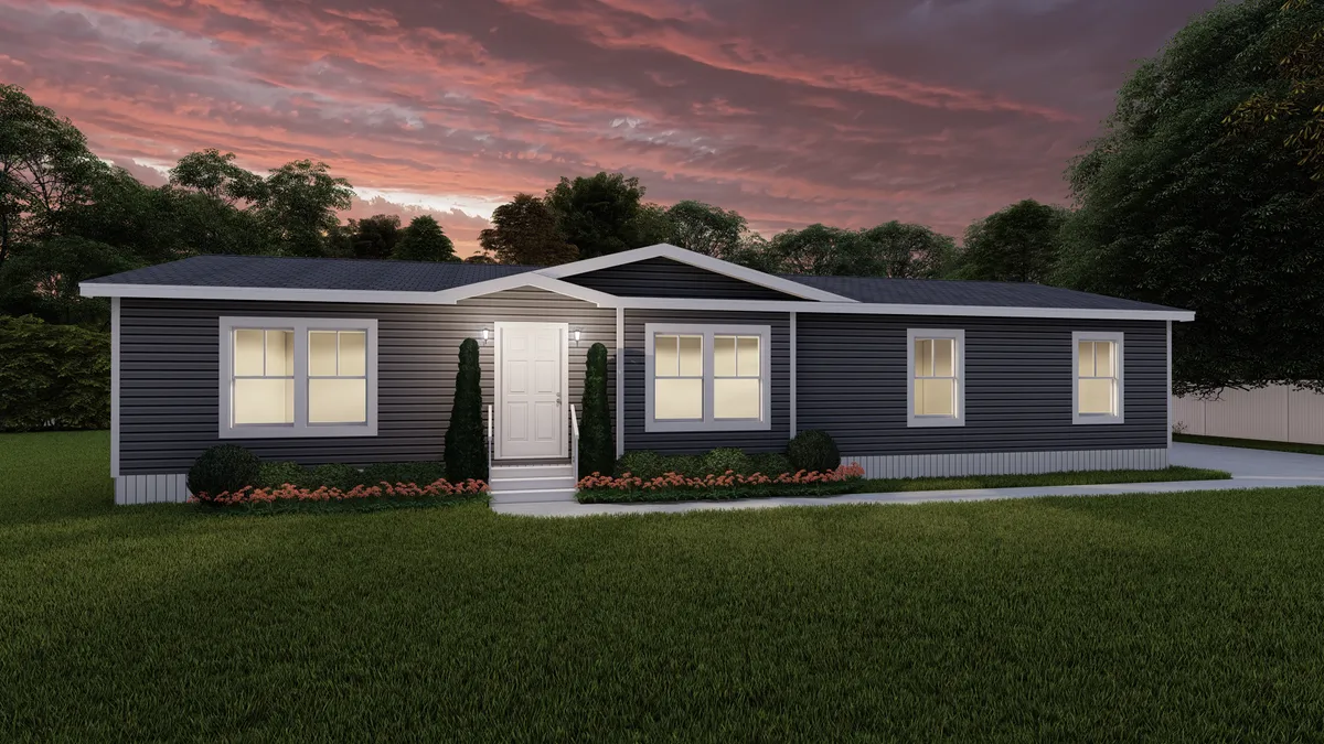 The LEGACY 412 Exterior. This Manufactured Mobile Home features 3 bedrooms and 2 baths.