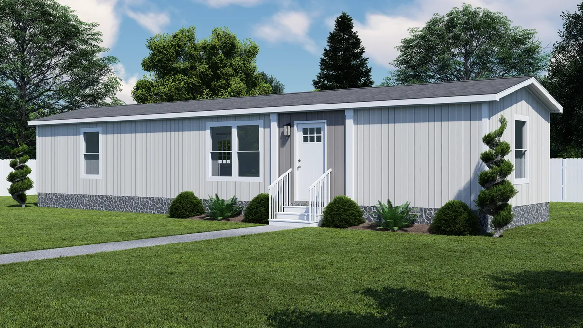 The STILL THE ONE Exterior. This Manufactured Mobile Home features 2 bedrooms and 2 baths.