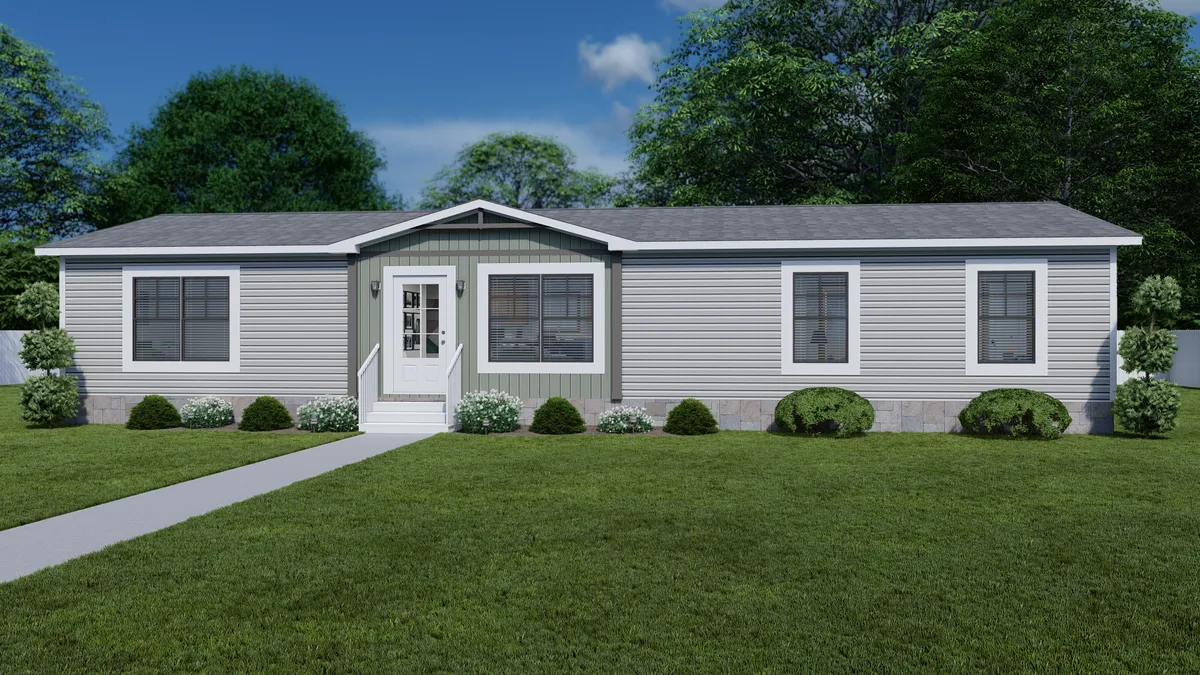 The LORALEI Exterior. This Manufactured Mobile Home features 3 bedrooms and 2 baths.