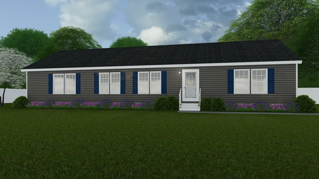 The PLATINUM 6401 MOD Exterior. This Modular Home features 3 bedrooms and 2 baths.