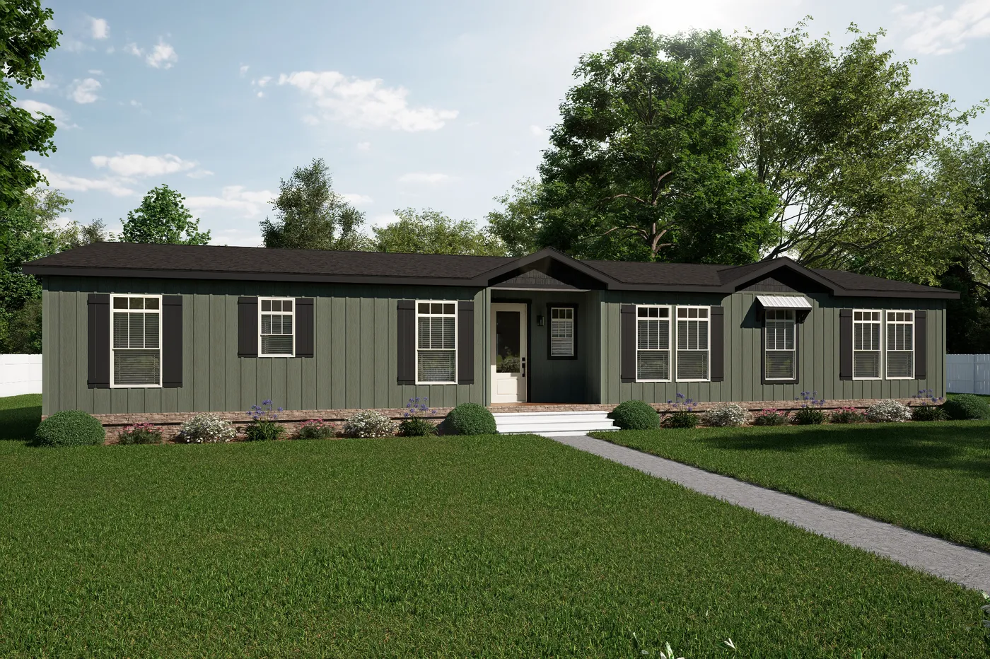 The THE ARCHIBALD Exterior. This Manufactured Mobile Home features 4 bedrooms and 2 baths.