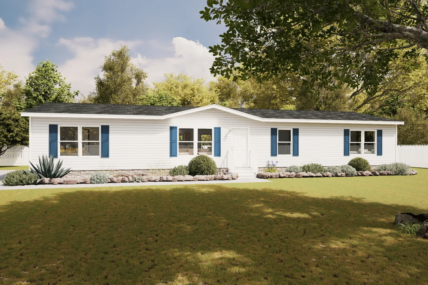 The THE EAGLE 68 Exterior. This Manufactured Mobile Home features 4 bedrooms and 2 baths.
