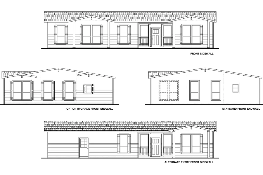 The LORETTA Exterior. This Manufactured Mobile Home features 4 bedrooms and 3 baths.