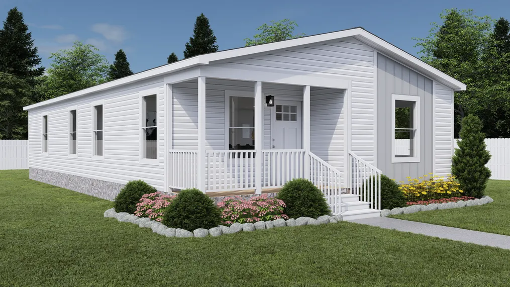 The JOHNNY B GOODE 5228-32-2 Exterior. This Manufactured Mobile Home features 3 bedrooms and 2 baths.