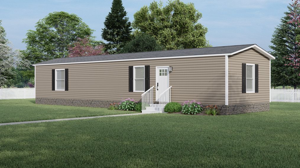 The LEWIS Exterior. This Manufactured Mobile Home features 2 bedrooms and 2 baths.