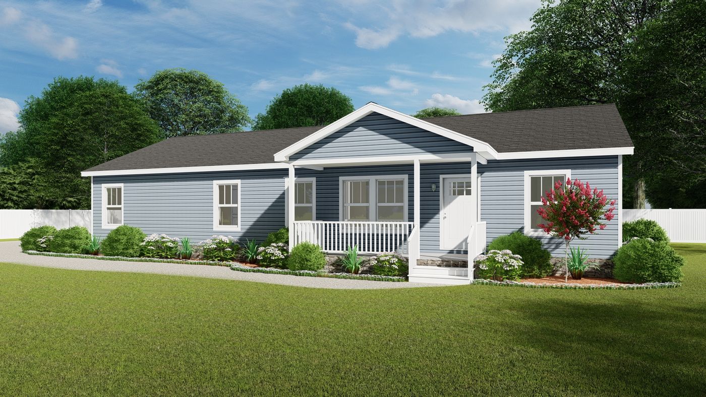 The MADISON AVE/6030-MS037-1 SECT Exterior. This Manufactured Mobile Home features 3 bedrooms and 2 baths.
