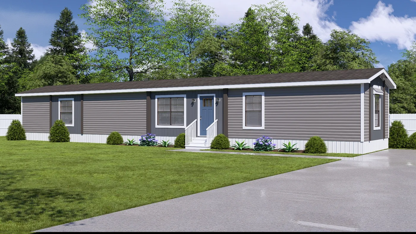 The LEXI Exterior. This Manufactured Mobile Home features 3 bedrooms and 2 baths.