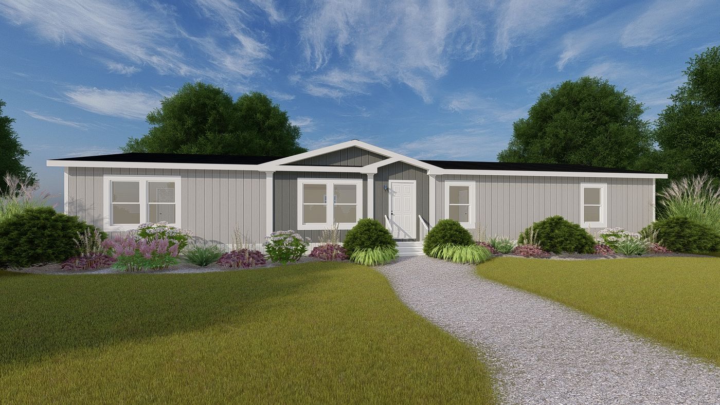 The THE CHOICE Exterior. This Manufactured Mobile Home features 4 bedrooms and 2 baths.
