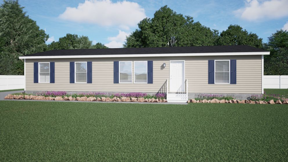 The 5628-CC52 COMPASS 56 Exterior. This Manufactured Mobile Home features 3 bedrooms and 2 baths.