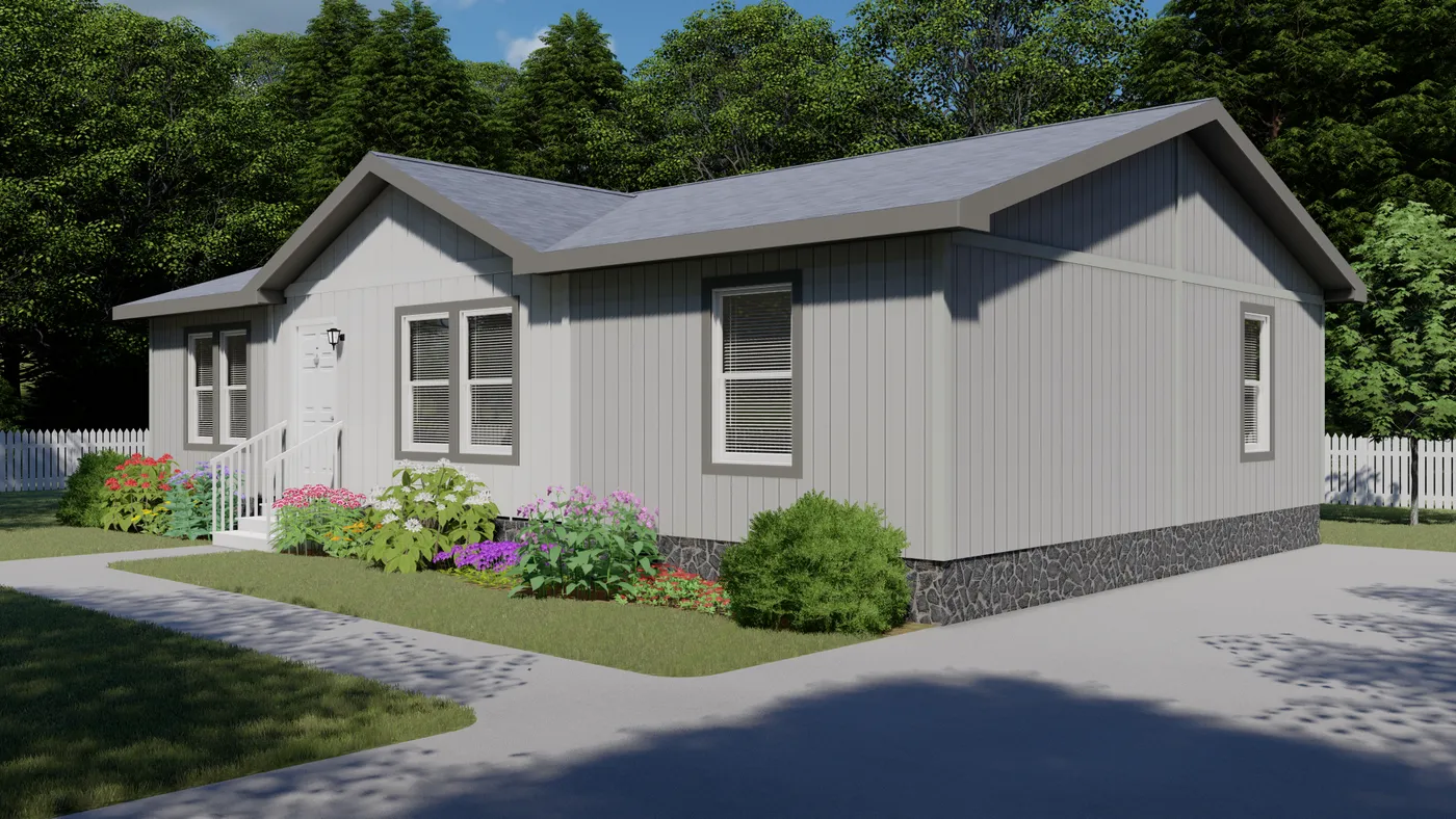 The 2036 COLUMBIA RIVER (NEW) Exterior. This Manufactured Mobile Home features 3 bedrooms and 2 baths.