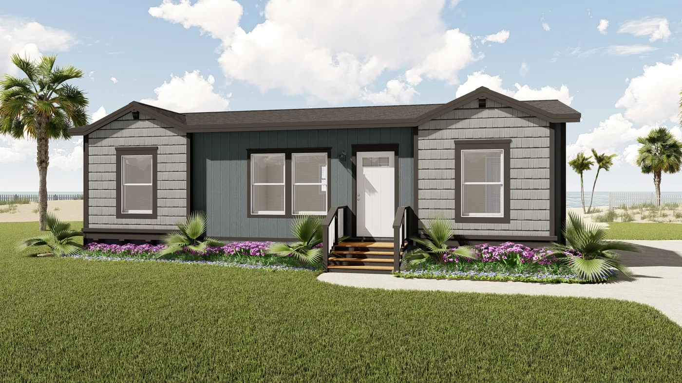 The CORONADO 2040A Coastal Exterior. This Manufactured Mobile Home features 2 bedrooms and 2 baths.