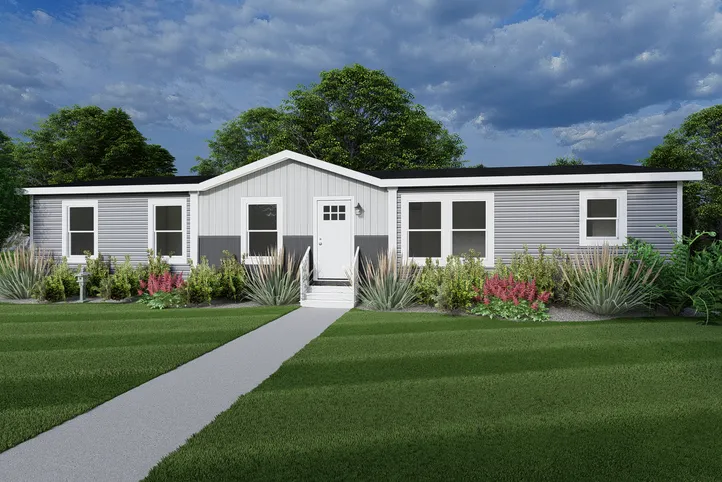 The BREEZE FARMHOUSE Exterior. This Manufactured Mobile Home features 3 bedrooms and 2 baths.