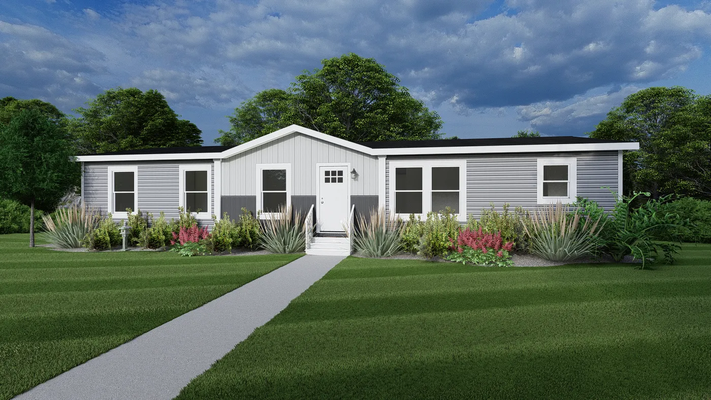 The BREEZE FARMHOUSE Exterior. This Manufactured Mobile Home features 3 bedrooms and 2 baths.