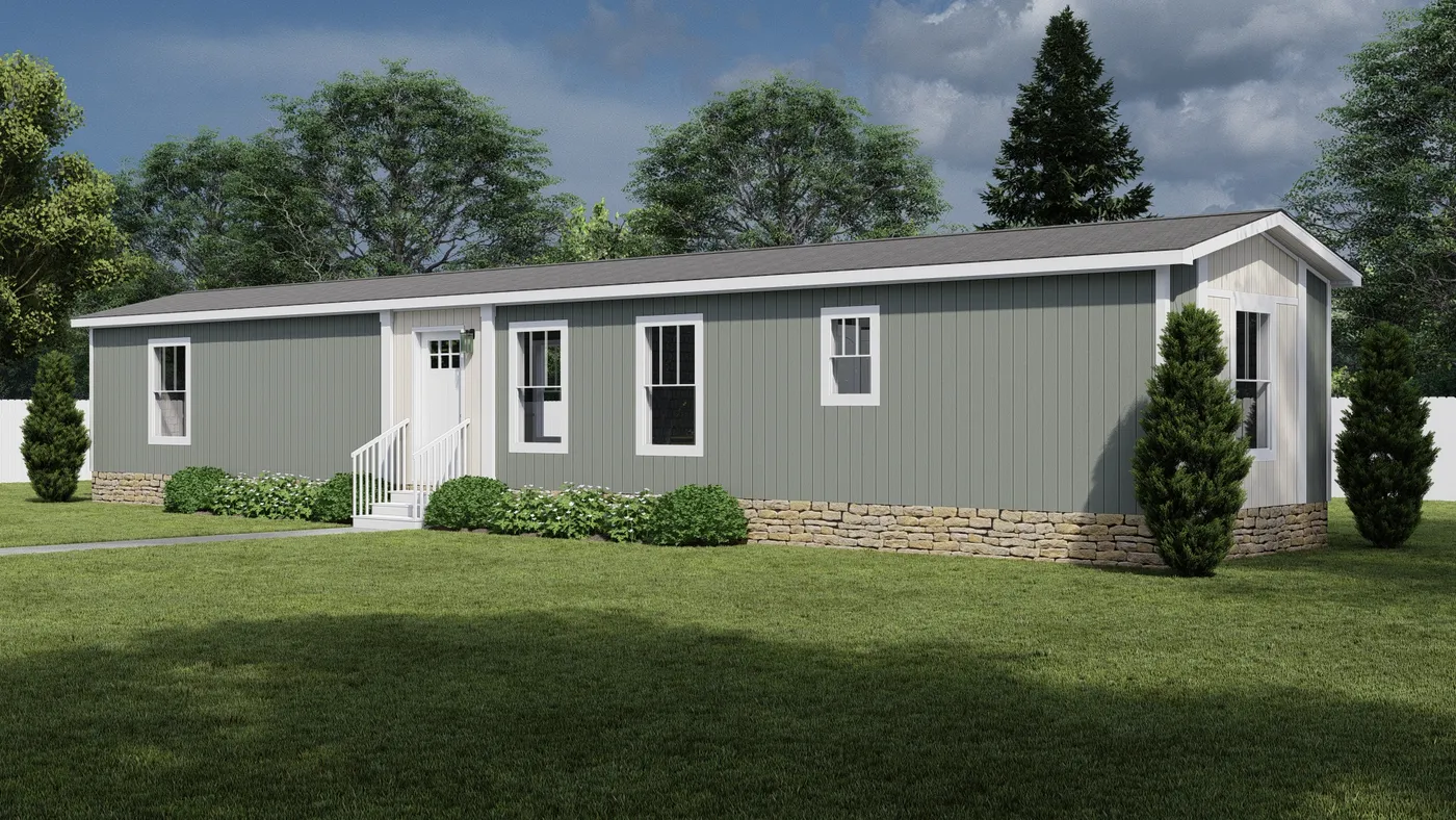 The GOOD VIBRATIONS Exterior. This Manufactured Mobile Home features 3 bedrooms and 2 baths.