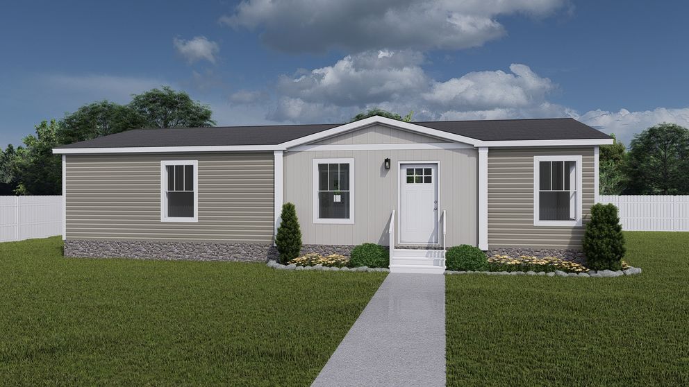 The UNDER PRESSURE Exterior. This Manufactured Mobile Home features 3 bedrooms and 2 baths.
