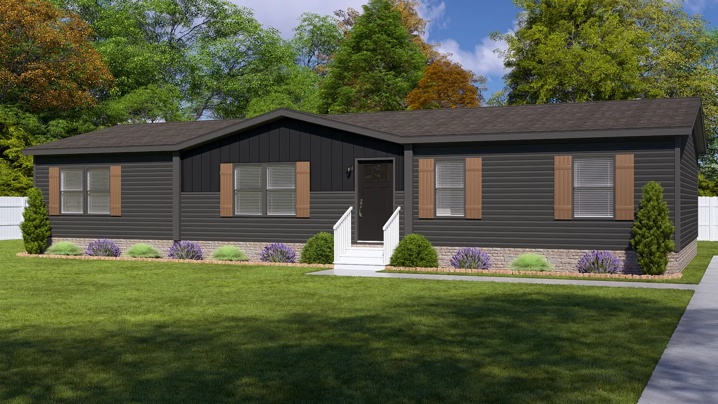 The THE DARK NOVA Exterior. This Manufactured Mobile Home features 3 bedrooms and 2 baths.
