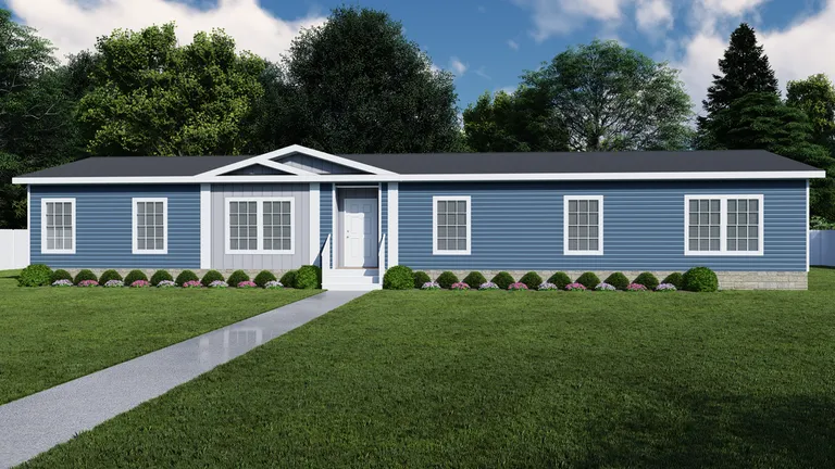 The 1717 BELLA VISTA HUD Exterior. This Manufactured Mobile Home features 4 bedrooms and 2 baths.