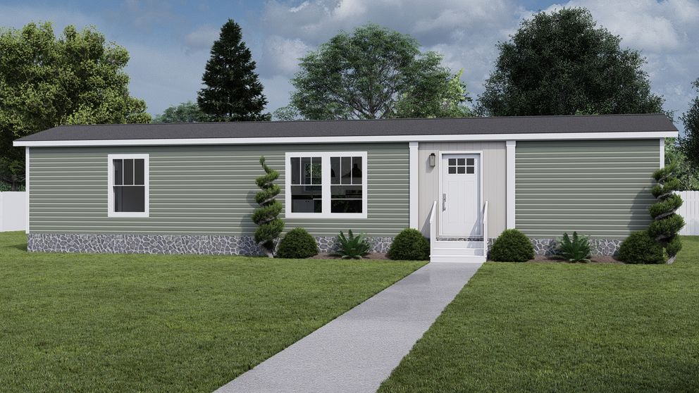 The STILL THE ONE Exterior. This Manufactured Mobile Home features 2 bedrooms and 2 baths.