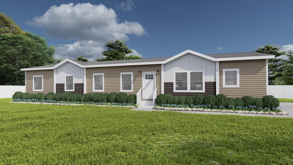 The HOMESTEAD BREEZE Exterior. This Manufactured Mobile Home features 4 bedrooms and 2 baths.