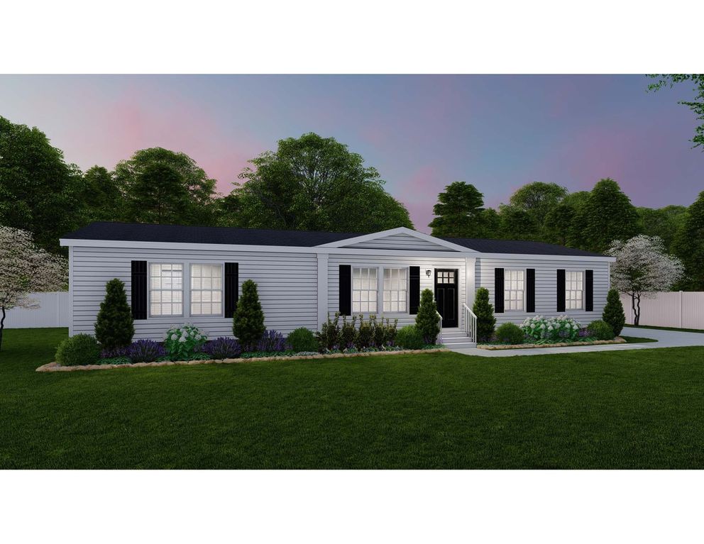 The 1558 JAMESTOWN Exterior. This Manufactured Home features 3 bedrooms and 2 baths.
