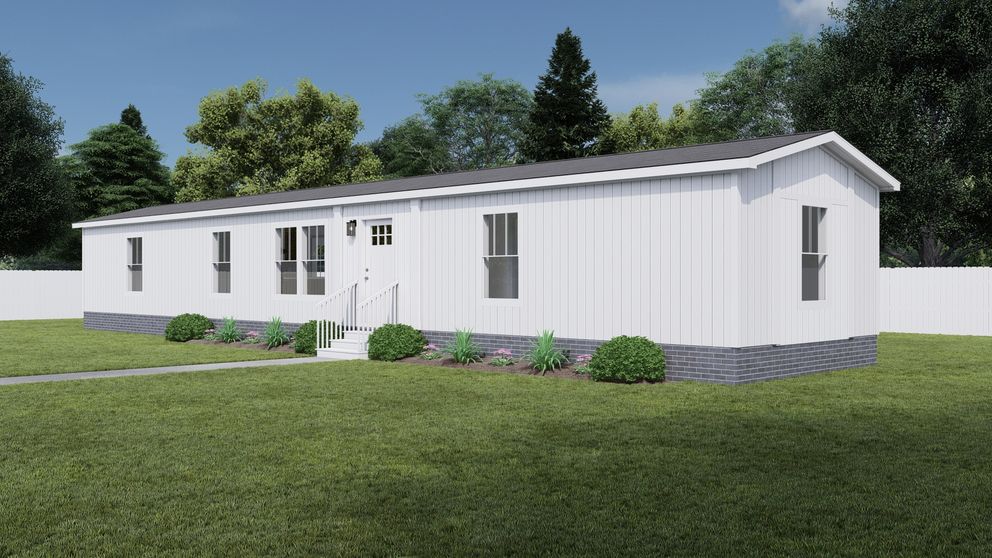 The MOVE ON UP Exterior. This Manufactured Mobile Home features 3 bedrooms and 2 baths.