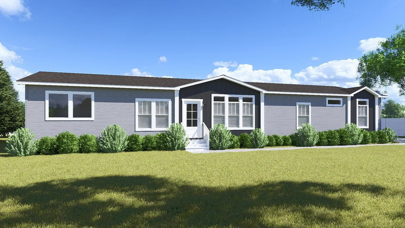 The THE OLYMPUS Exterior. This Manufactured Mobile Home features 4 bedrooms and 3 baths.