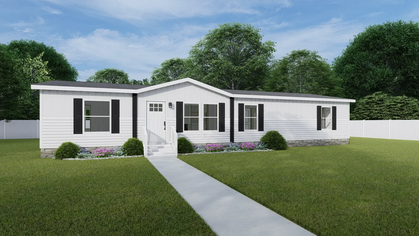 The EXPEDITION 6028-1810 Exterior. This Manufactured Mobile Home features 4 bedrooms and 2 baths.