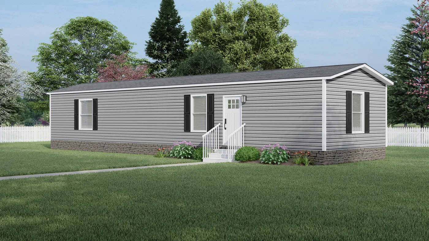 The LEWIS   16X56 Exterior. This Manufactured Mobile Home features 2 bedrooms and 2 baths.