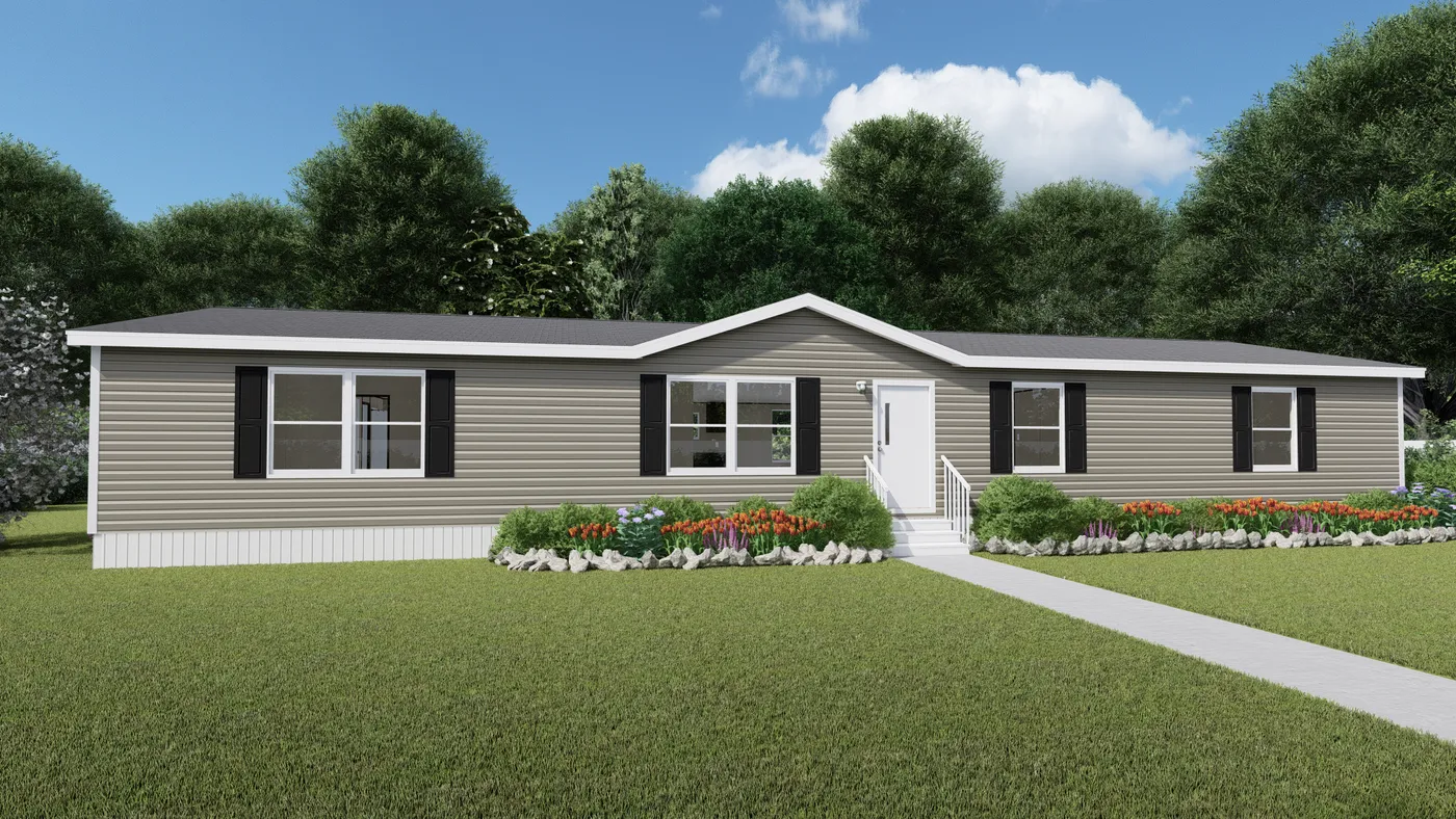 The SYCAMORE Exterior. This Manufactured Mobile Home features 4 bedrooms and 2 baths.