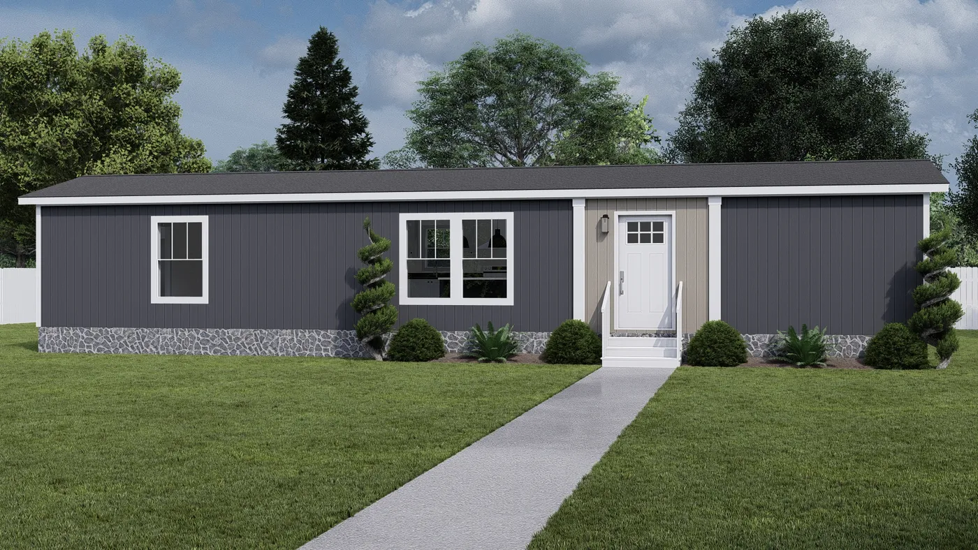 The STILL THE ONE Exterior. This Manufactured Mobile Home features 2 bedrooms and 2 baths.