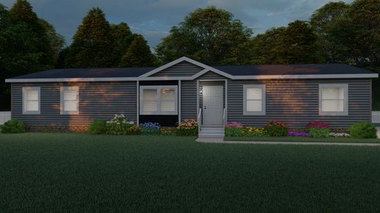 The CASCADE Exterior. This Manufactured Mobile Home features 4 bedrooms and 2 baths.