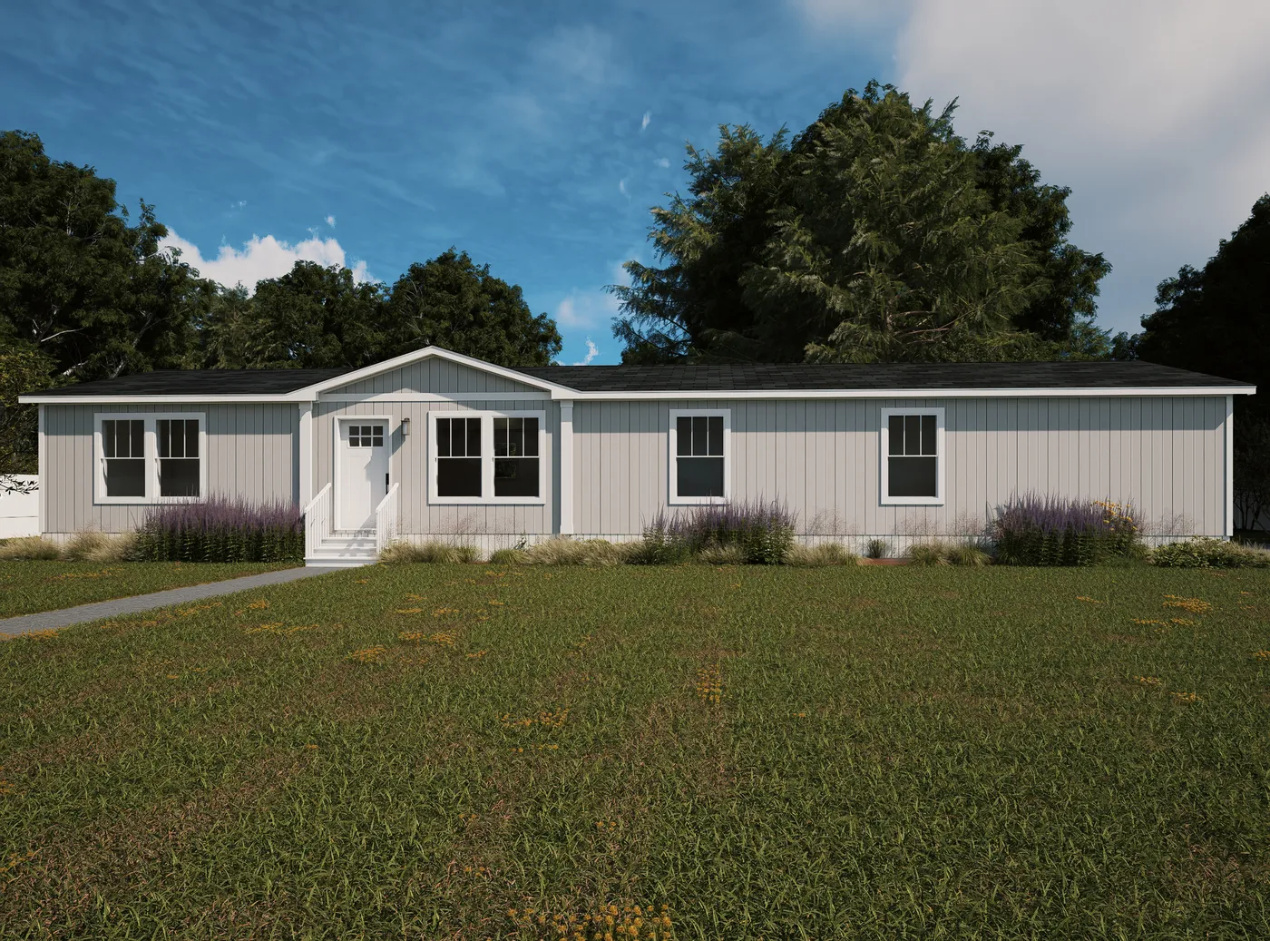 The OCTAVE Exterior. This Manufactured Mobile Home features 4 bedrooms and 2 baths.
