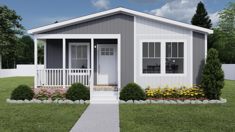 The JOHNNY B GOODE Exterior. This Manufactured Mobile Home features 3 bedrooms and 2 baths.