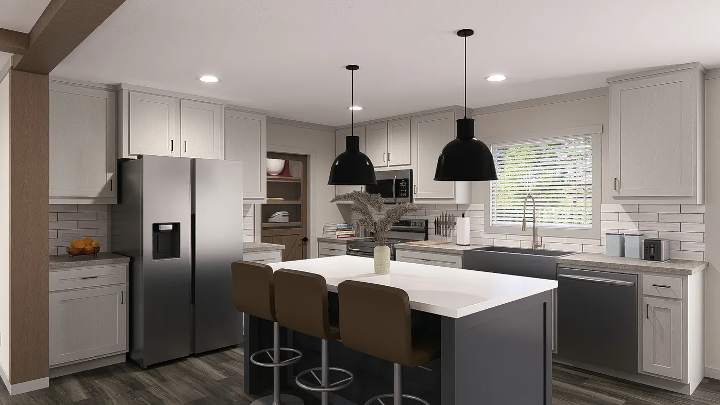 The FARM 3 FLEX DEN Exterior. This Manufactured Mobile Home features 3 bedrooms and 2 baths.