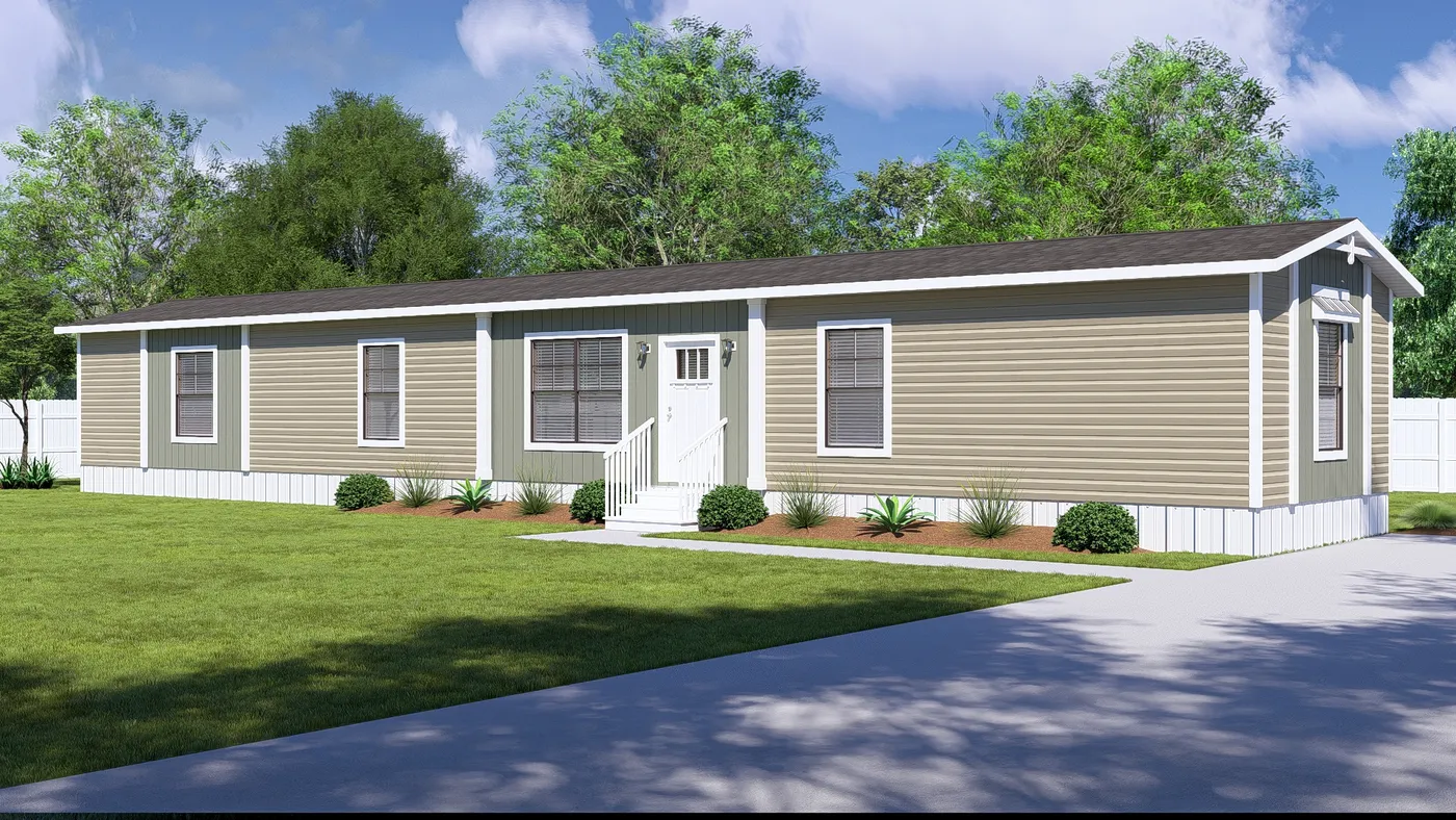 The LIBBY Exterior. This Manufactured Mobile Home features 3 bedrooms and 2 baths.