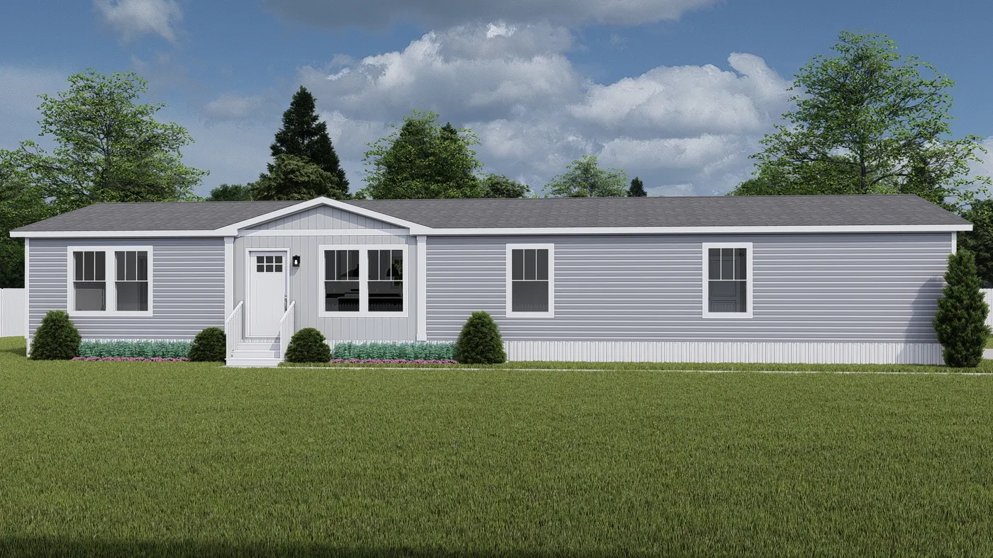 The HEY JUDE Exterior. This Manufactured Mobile Home features 4 bedrooms and 2 baths.