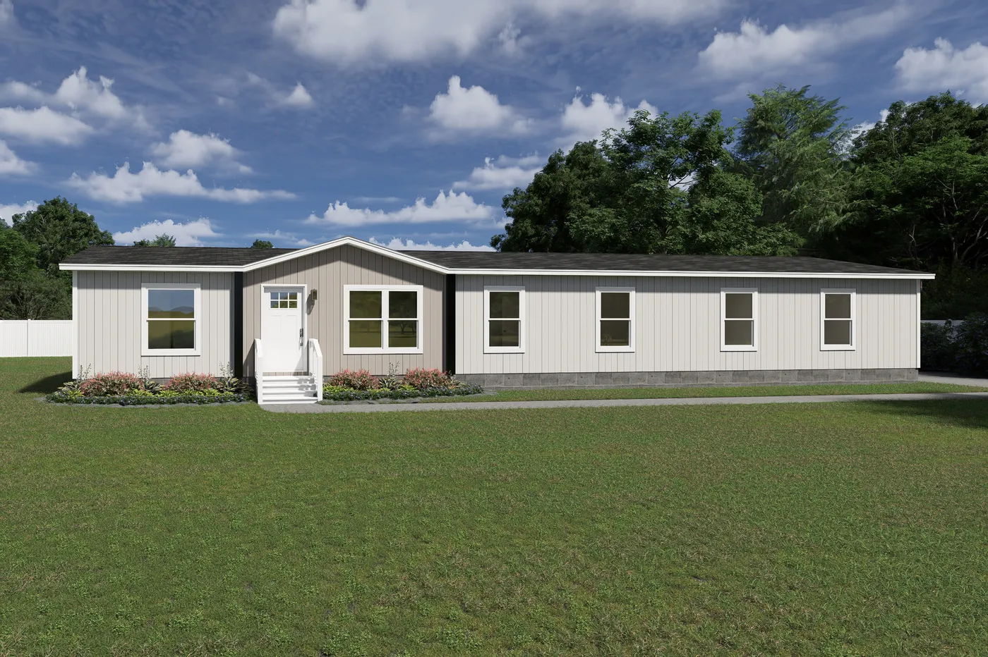 The SNOWCAP Exterior. This Manufactured Mobile Home features 4 bedrooms and 3 baths.