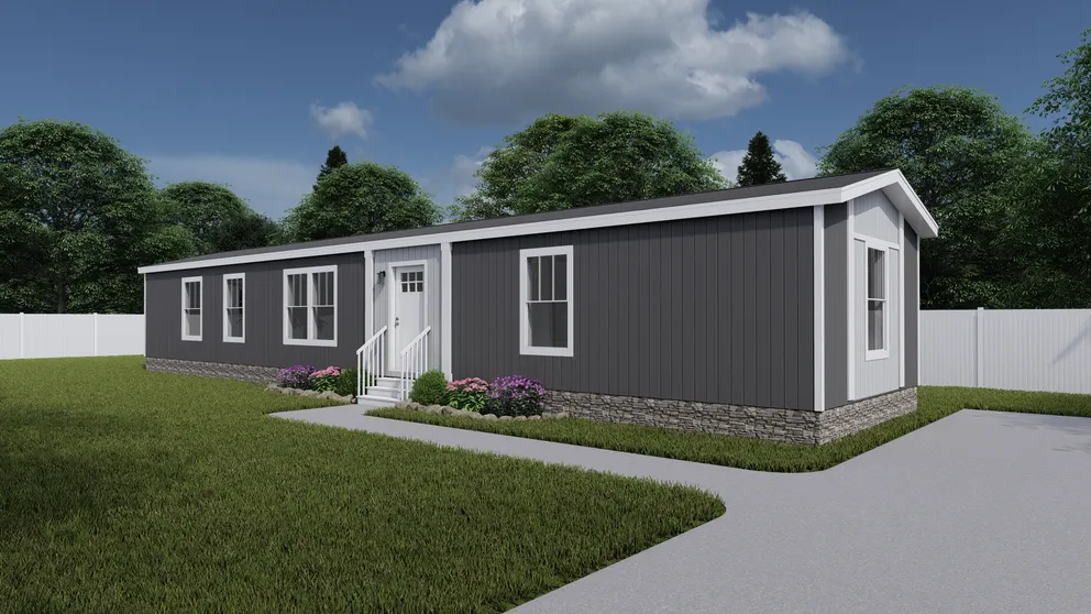 The RHYTHM NATION Exterior. This Manufactured Mobile Home features 3 bedrooms and 2 baths.