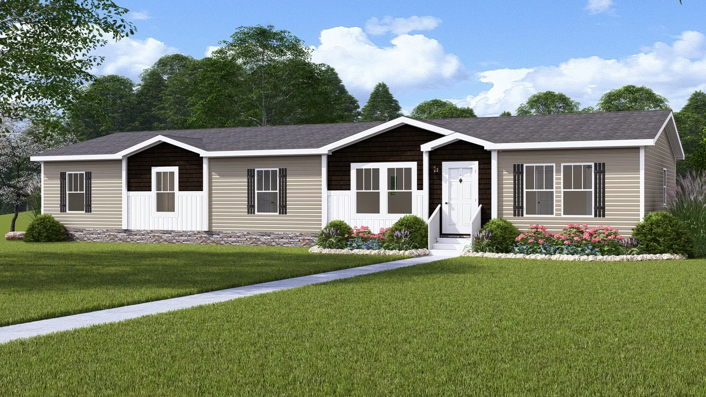 The BOUJEE LUX Exterior. This Manufactured Mobile Home features 4 bedrooms and 3 baths.