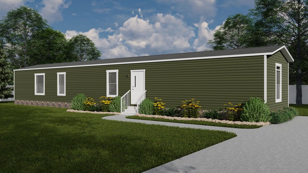 The SELECT 16723B Exterior. This Manufactured Mobile Home features 3 bedrooms and 2 baths.