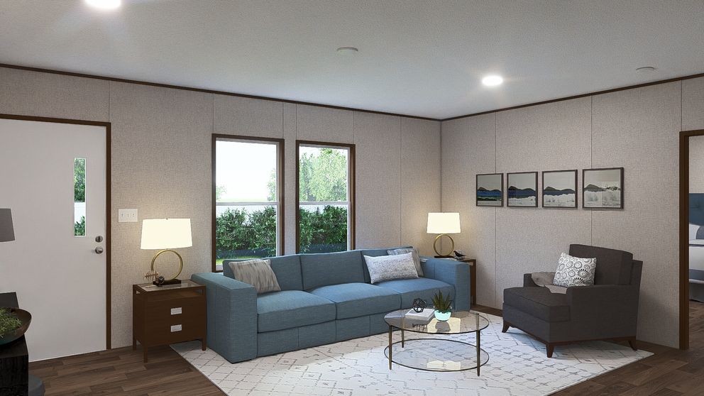 The OAK Exterior. This Manufactured Mobile Home features 4 bedrooms and 2 baths.